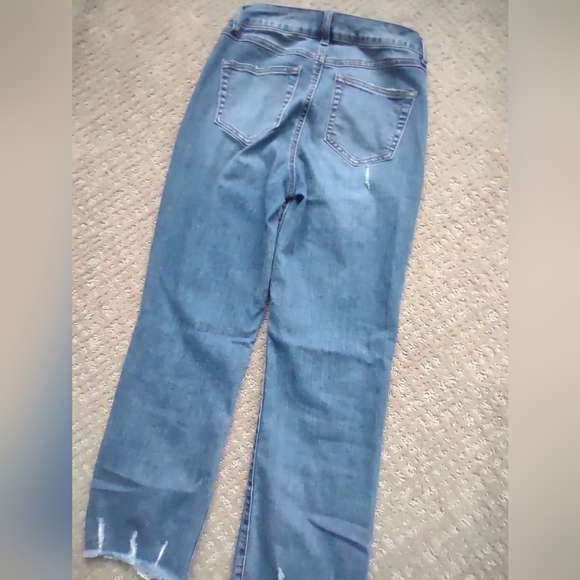 Rewash Brand High Rise Vintage Reunion Crop Jeans Women's 1/25 Blue Distressed - Picture 3 of 5